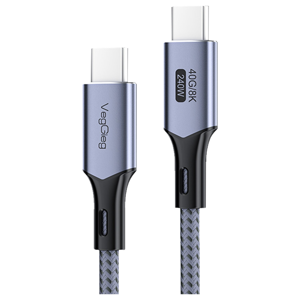 VegGeig 40 Gbps 8K/60Hz Type-C USB 4.0 Thunderbolt 4 Hızlı Sarj ve Data Kablosu 2 Metre
