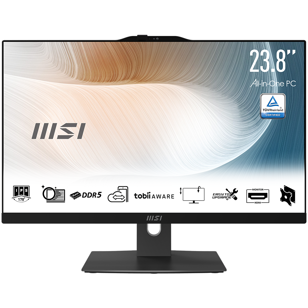 MSI MODERN AM242TP 1M-1677XTR i5-120U 8GB DDR5 512GB SSD DOS 23.8" FHD Siyah AIO Masaüstü PC