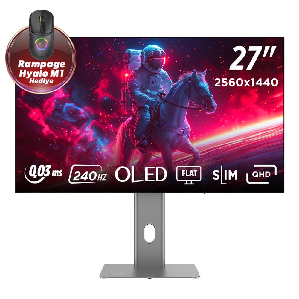 Rampage ZENITH ZN27OL240 27" 240Hz 0.03ms HDMI DP adaptive sync QHD Fast OLED Gaming Monitör