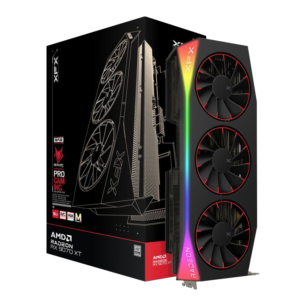 XFX Mercury Radeon RX 9070 XT Magnetic Air Edition RGB 16GB GDDR6 256 Bit Ekran Kartı