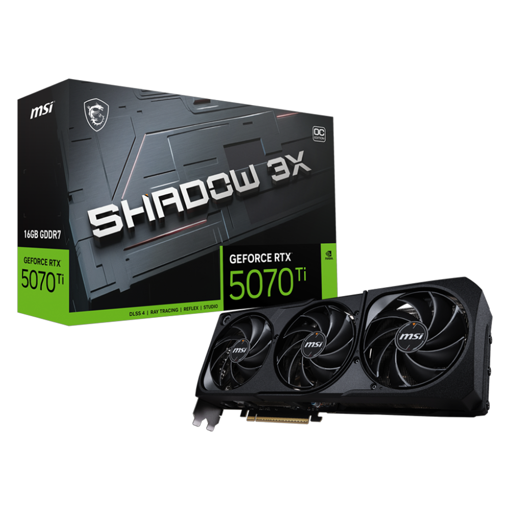 MSI GeForce RTX 5070 Ti 16G SHADOW 3X OC GDDR7 DLSS 4 256 Bit Ekran Kartı