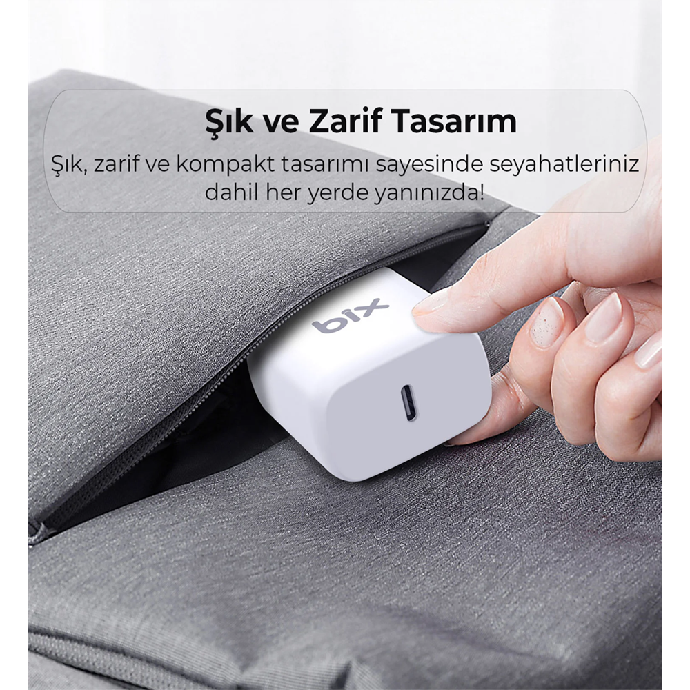 Bix BXPD20TA 20W Type-C PD Hızlı Şarj Adaptörü