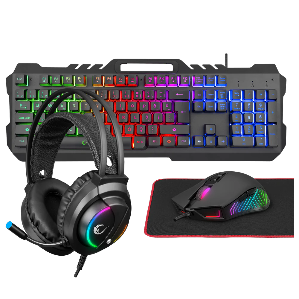 Rampage KM-GX7 FITMENT Rainbow USB Gaming Combo Set(Gaming Klavye+Mouse+Kulaklık+Mousepad)
