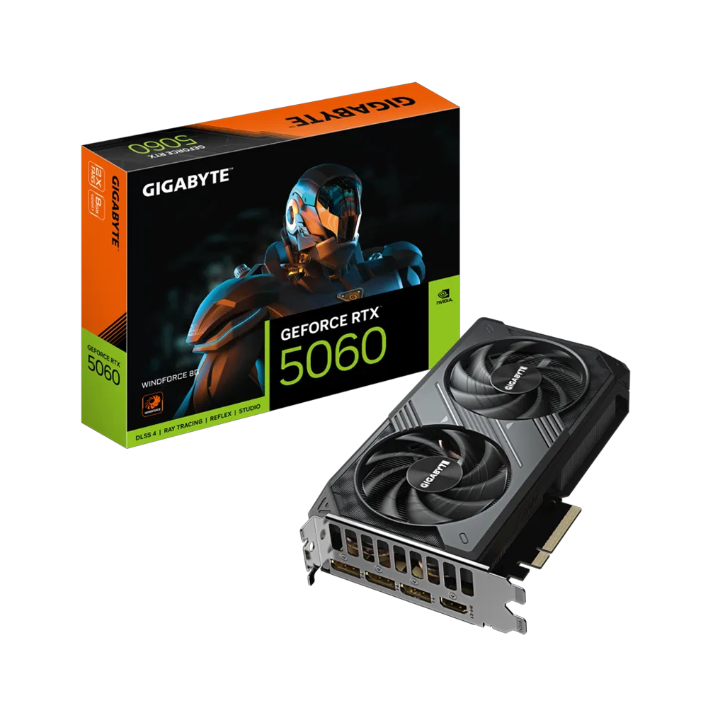 GIGABYTE GeForce RTX 5060 WINDFORCE 8G GDDR7 DLSS 4 128 Bit Ekran Kartı