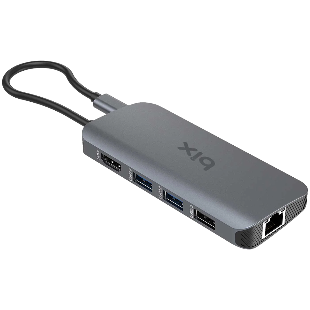 Bix BX10HB-PRO Type-C Kart Okuyucu 4K HDMI Ethernet USB PD Dönüştürücü