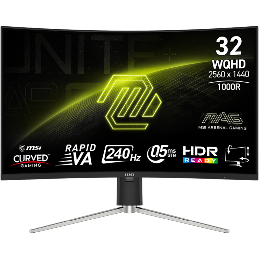 MSI MAG 325CQRXF E2 32" 240Hz 0.5ms HDMI DP HDR Ready FreeSync Premium WQHD Rapid VA Curved Gaming Monitör