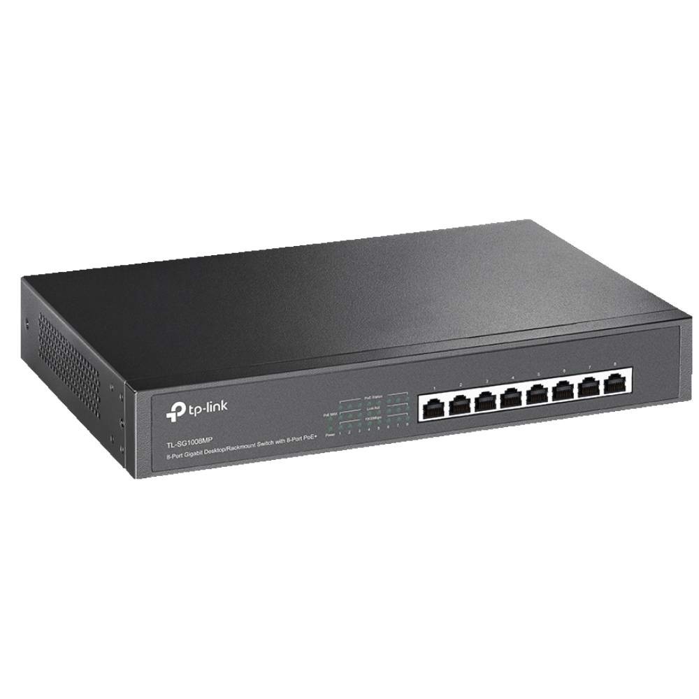 TP-LINK TL-SG1008MP 8 Port 10/100/1000 Mbps Masaüstü Raf Tipi Poe Yönetilemez Switch