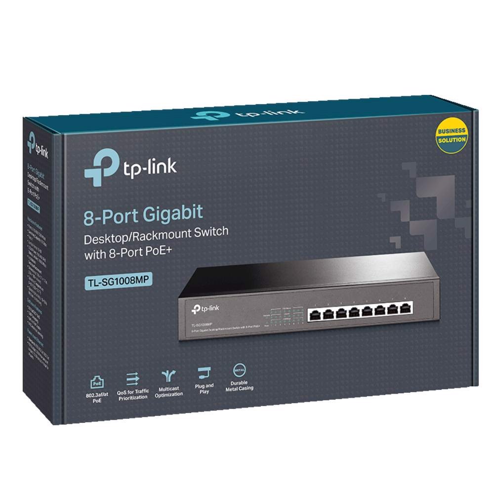 TP-LINK TL-SG1008MP 8 Port 10/100/1000 Mbps Masaüstü Raf Tipi Poe Yönetilemez Switch