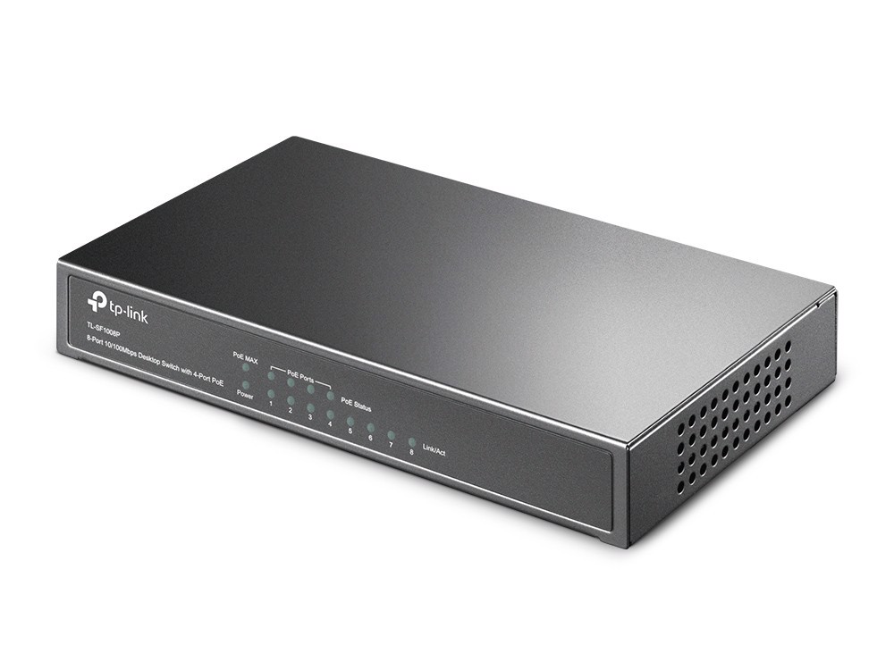 TP-LINK TL-SF1008P 4 Port PoE 8 Portlu 10/100Mbps Masaüstü Switch