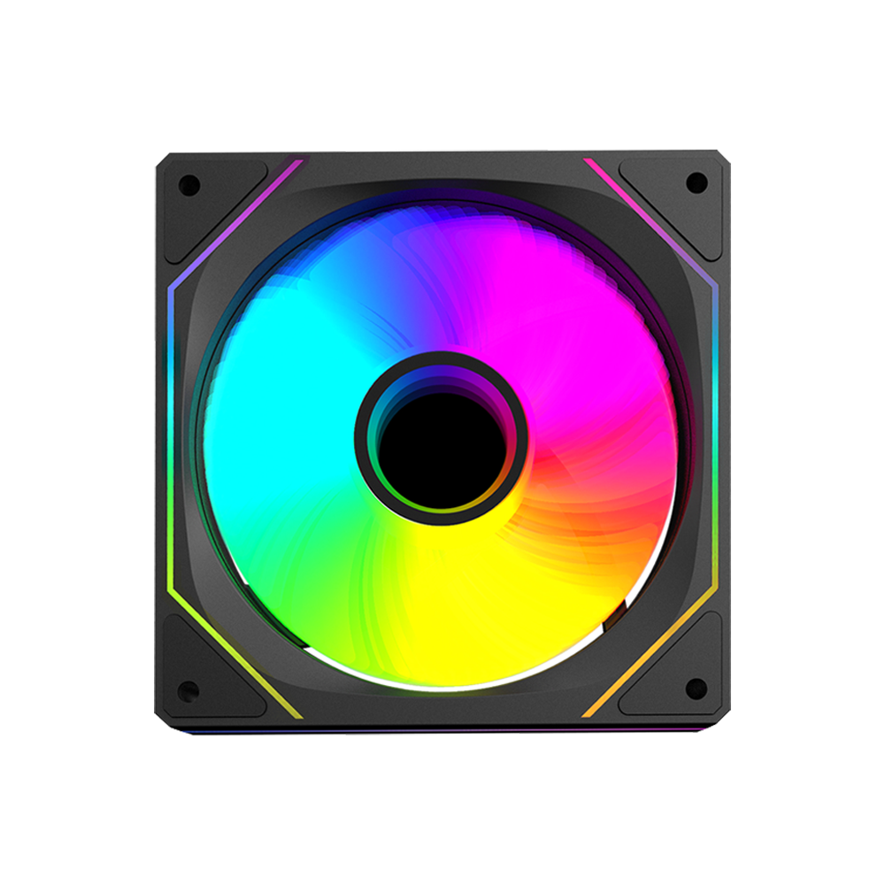 Rampage 7C-120S 12cm Double Ring Aynalı ARGB Siyah Kasa Fanı
