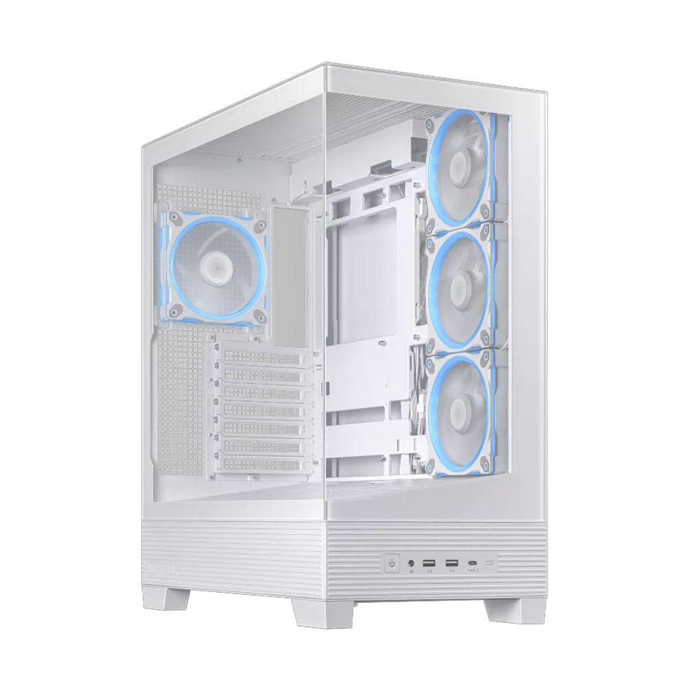 ASUS A31 PLUS Tempered Glass ARGB Beyaz USB 3.2 ATX Mid Tower Kasa
