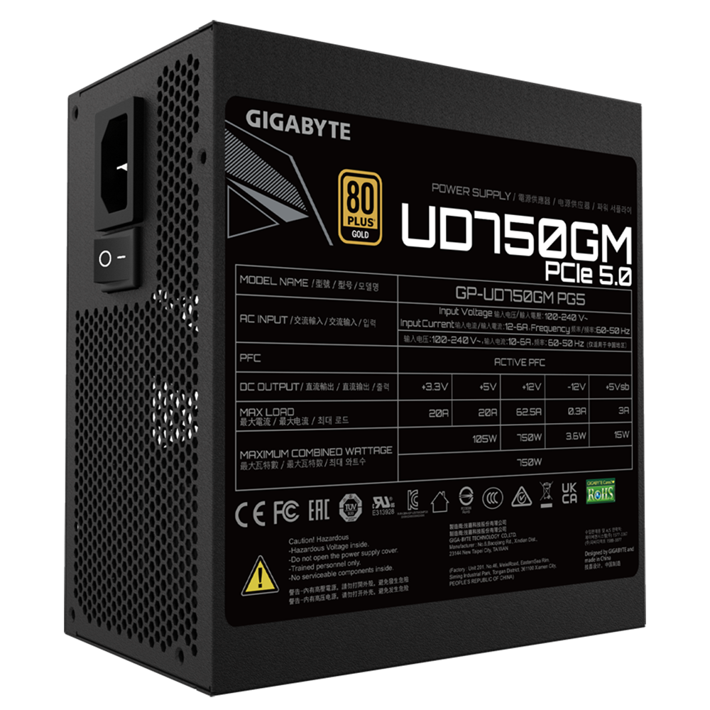 GIGABYTE UD750GM PG5 750W 80+ Gold Gen 5.0 ATX 3.0 Full Modüler PSU