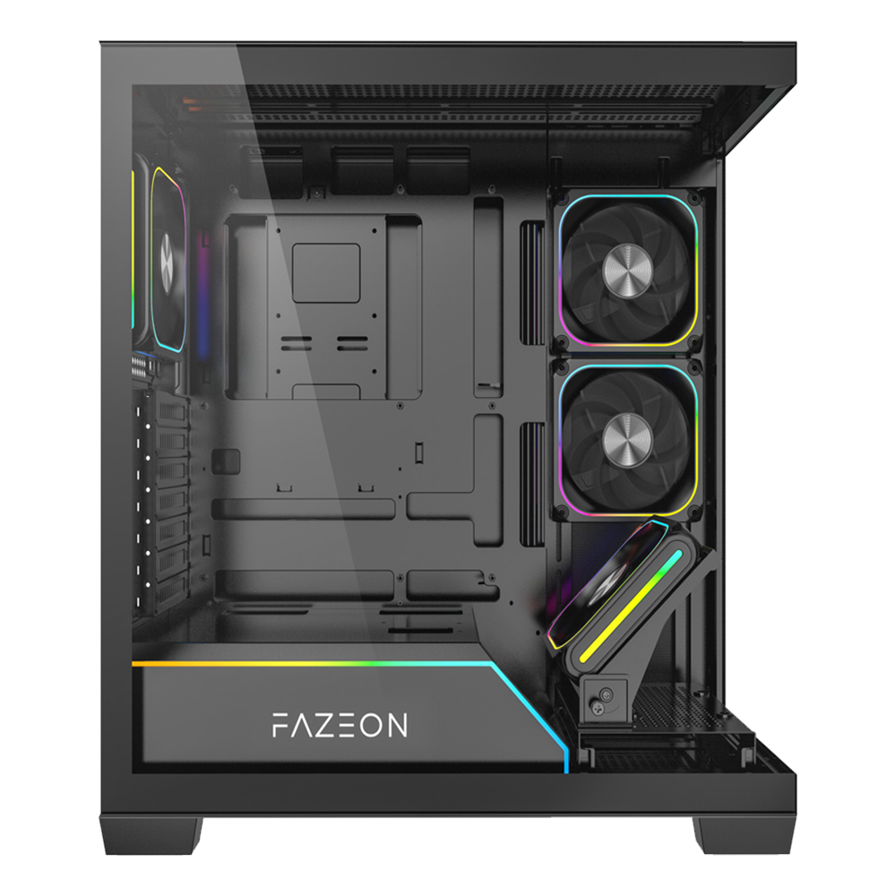 FAZEON F14 750W 80+ Bronze Tempered Glass Mesh 4x ARGB Fanlı Type-C Siyah ATX Bilgisayar Kasası