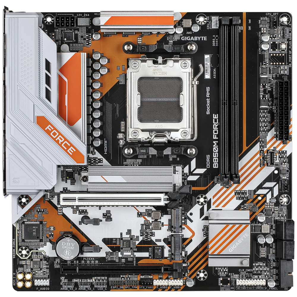 GIGABYTE B850M FORCE 9600MHz(OC) DDR5 Soket AM5 M.2 HDMI DP mATX Anakart