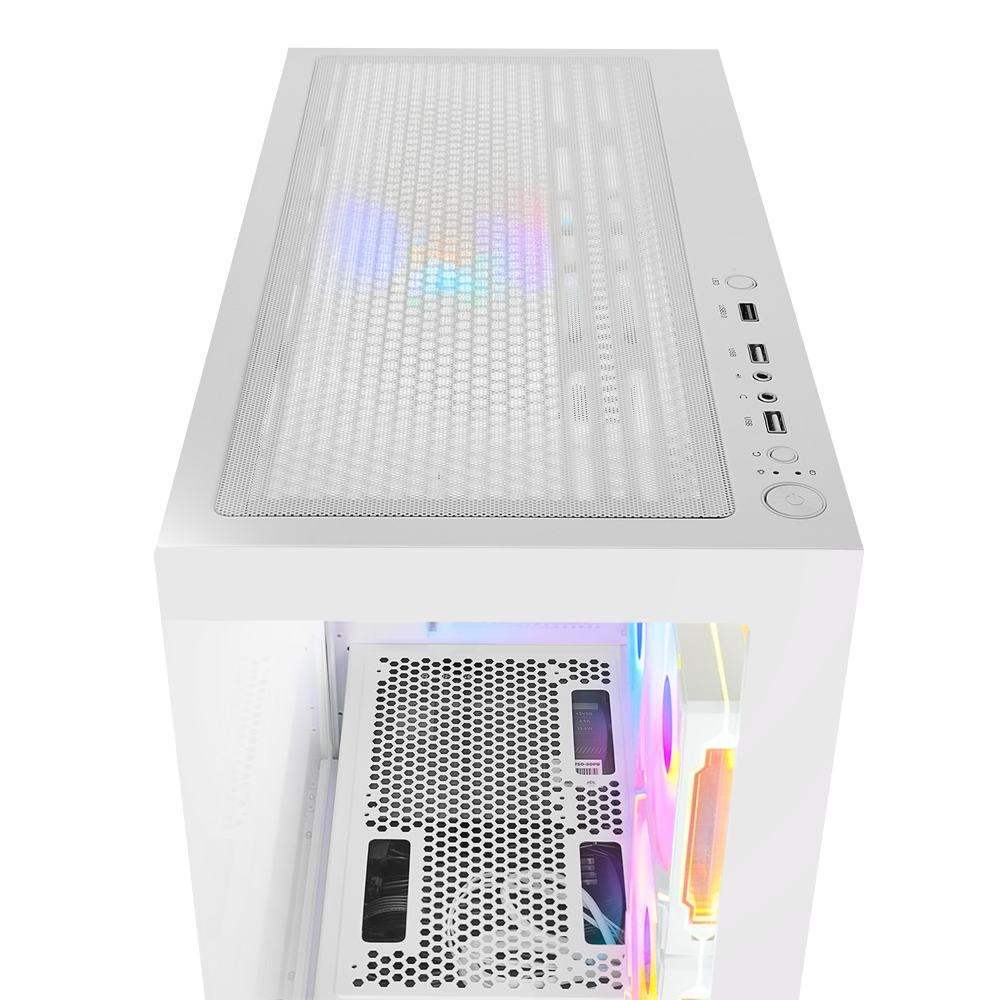 Rampage HYDRA V4 750W 80+ Bronze Tempered Glass USB3.0 RGB ATX Beyaz Gaming Kasa