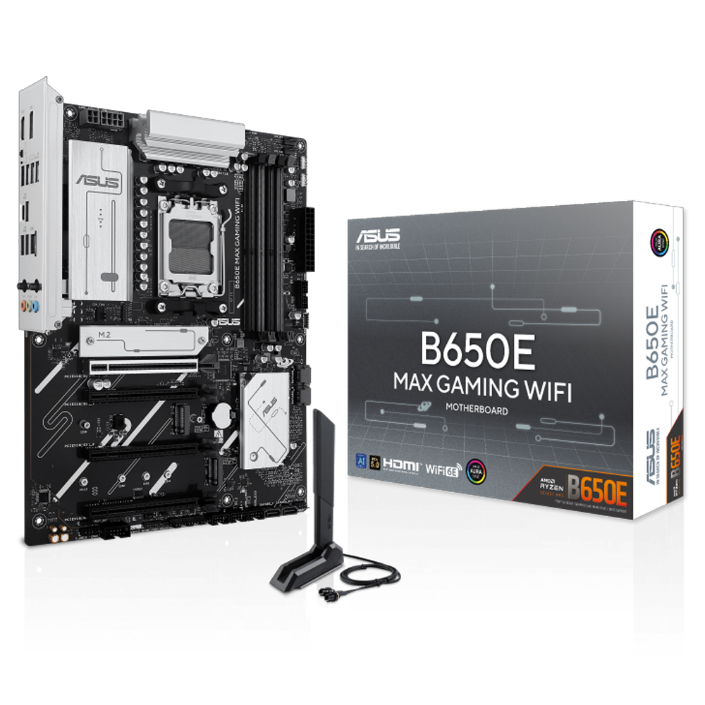 ASUS B650E MAX GAMING WIFI 8000MHz (OC) DDR5 Soket AM5 M.2 HDMI DP ATX Anakart