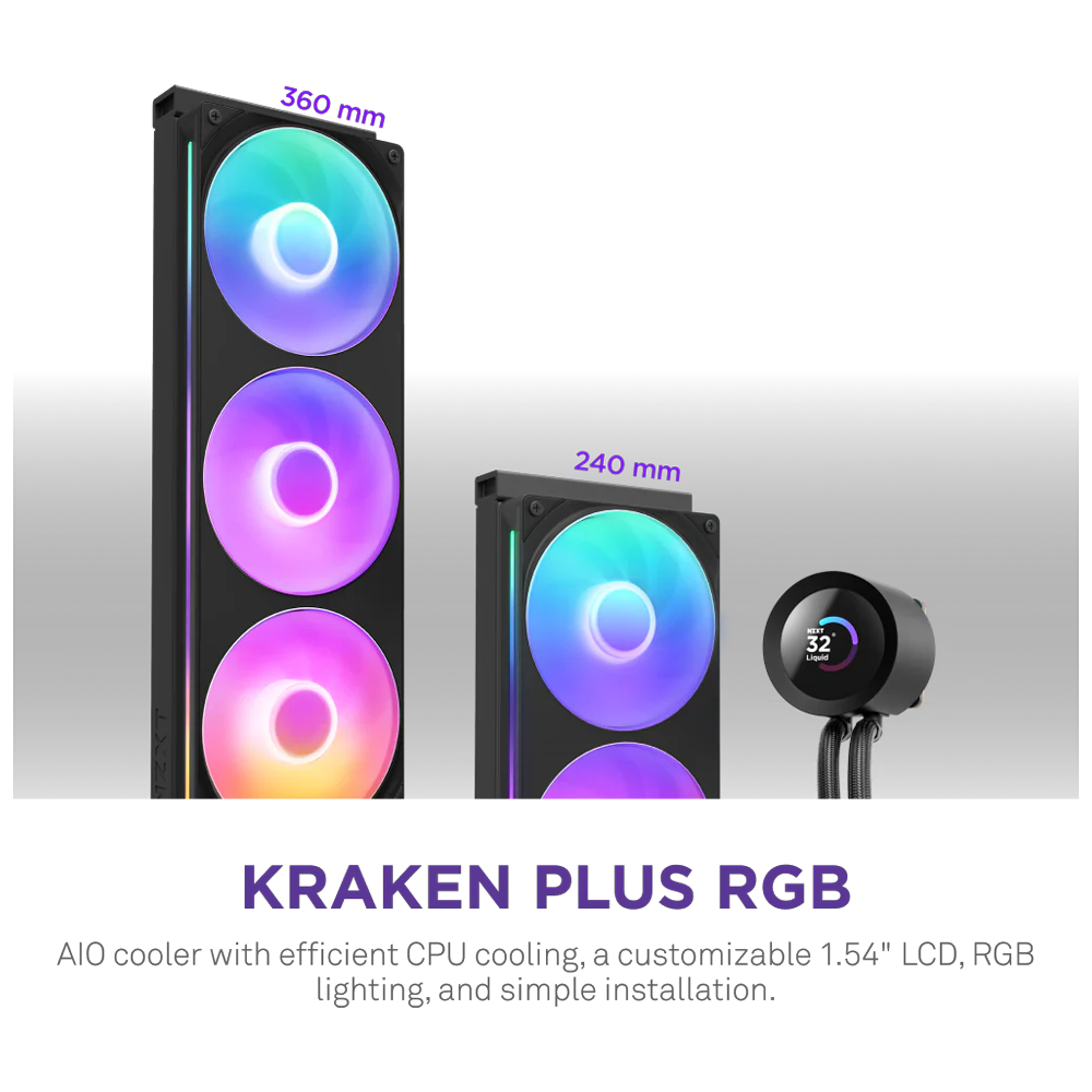 NZXT Kraken Plus 240 RGB 240mm Siyah İşlemci Sıvı Soğutucu