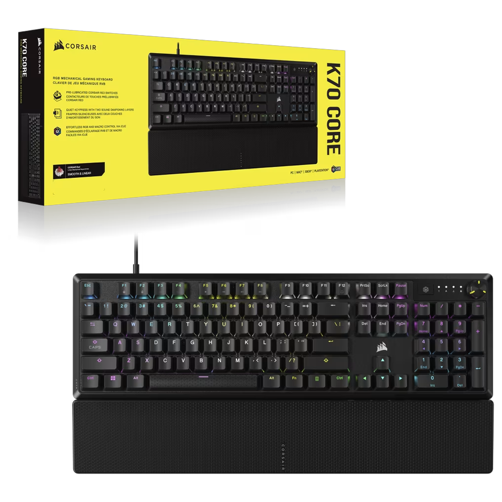 Corsair K70 CORE RGB MLX Red Switch Türkçe Kablolu Gaming Klavye