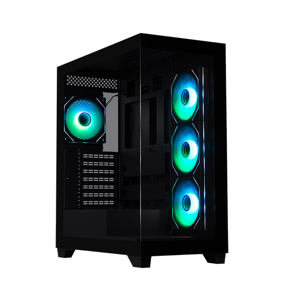 BitFenix CUBE Premium 600W 80+ Tempered Glass FRGB USB 3.0 Mesh ATX Mid Tower Siyah Kasa