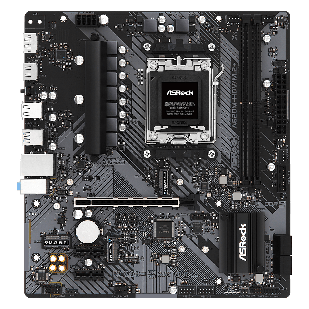 ASROCK A620M-HDV M.2+ 6000MHz(OC) DDR5 Soket AM5 M.2 HDMI DP mATX Anakart