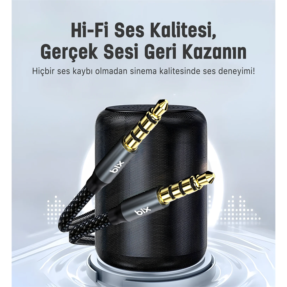 Bix BXAU3C Type-C 3.5mm Aux Hi-Fi Ses Kablosu 