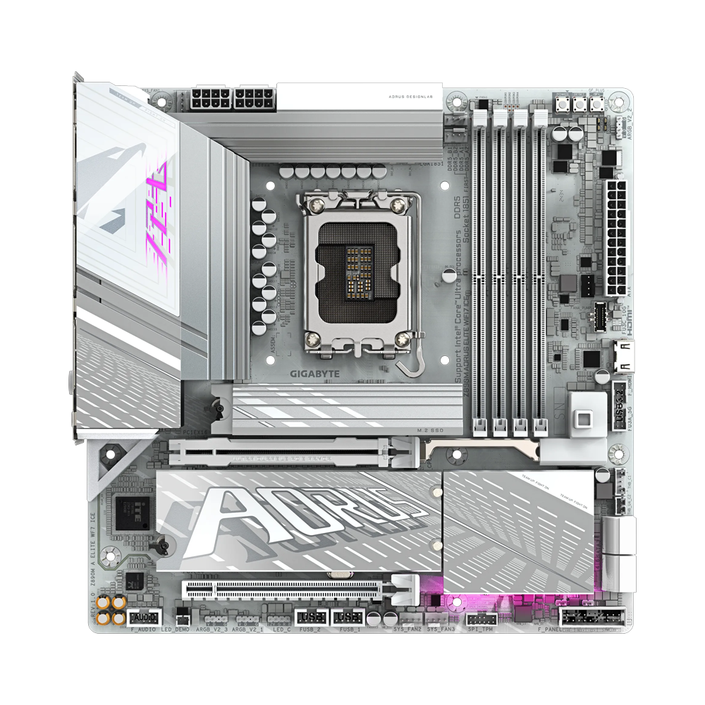 GIGABYTE Z890M AORUS ELITE WIFI7 ICE 9200MHz OC DDR5 Soket 1851 M.2 HDMI DP Thunderbolt 5 mATX Anakart