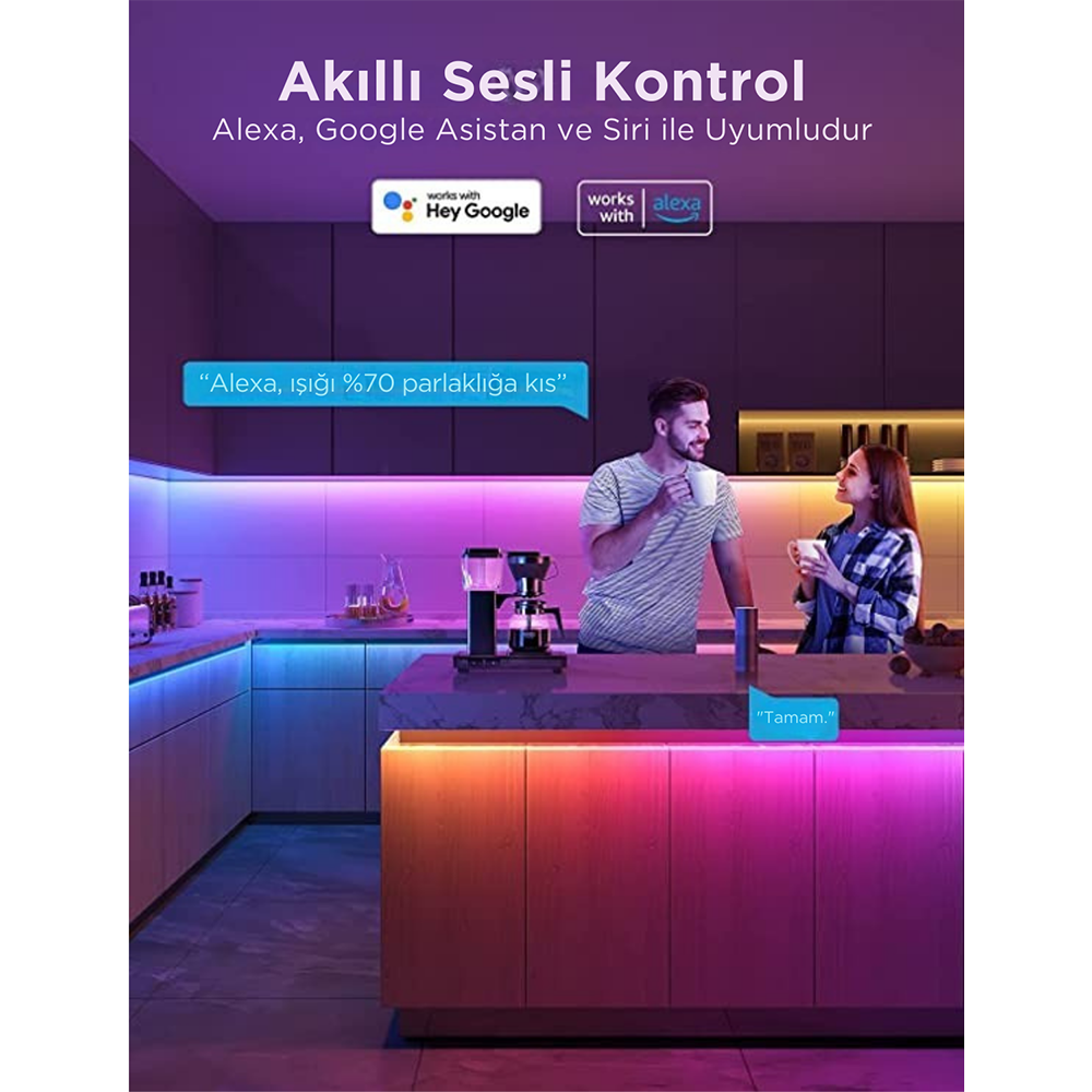 GOVEE RGBIC Basic WiFi+BT 5M LED Şerit