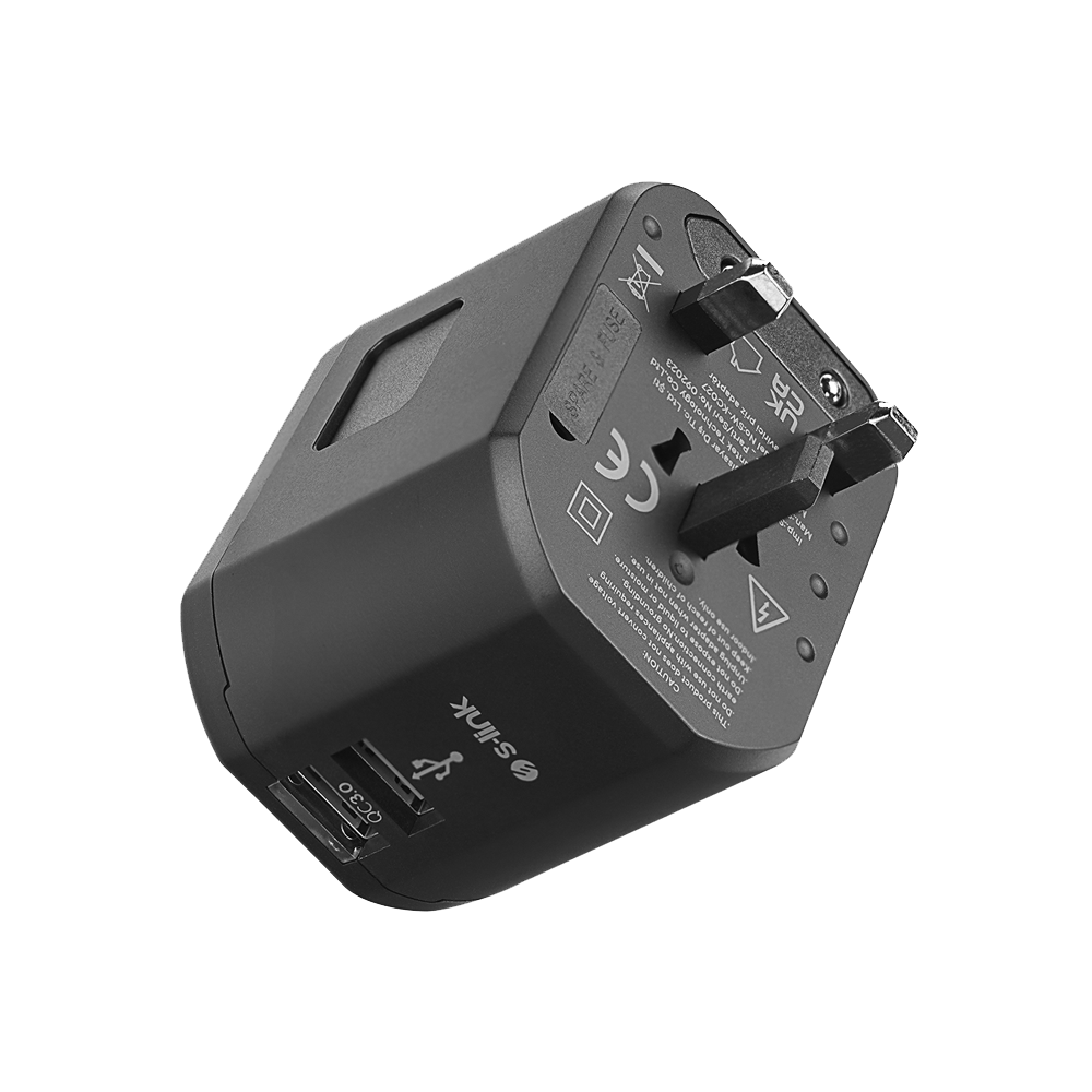 S-link SL-WL20PD 20W 2XUSB 2.4A+PD 100-240V Universal Çevirici Priz Adaptörü