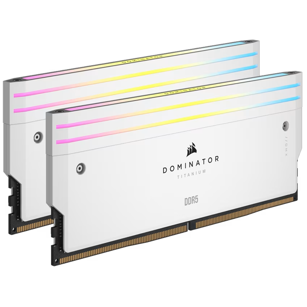 CORSAIR 32GB (2x16GB) Dominator Titanium RGB Beyaz 6000MHz CL30
