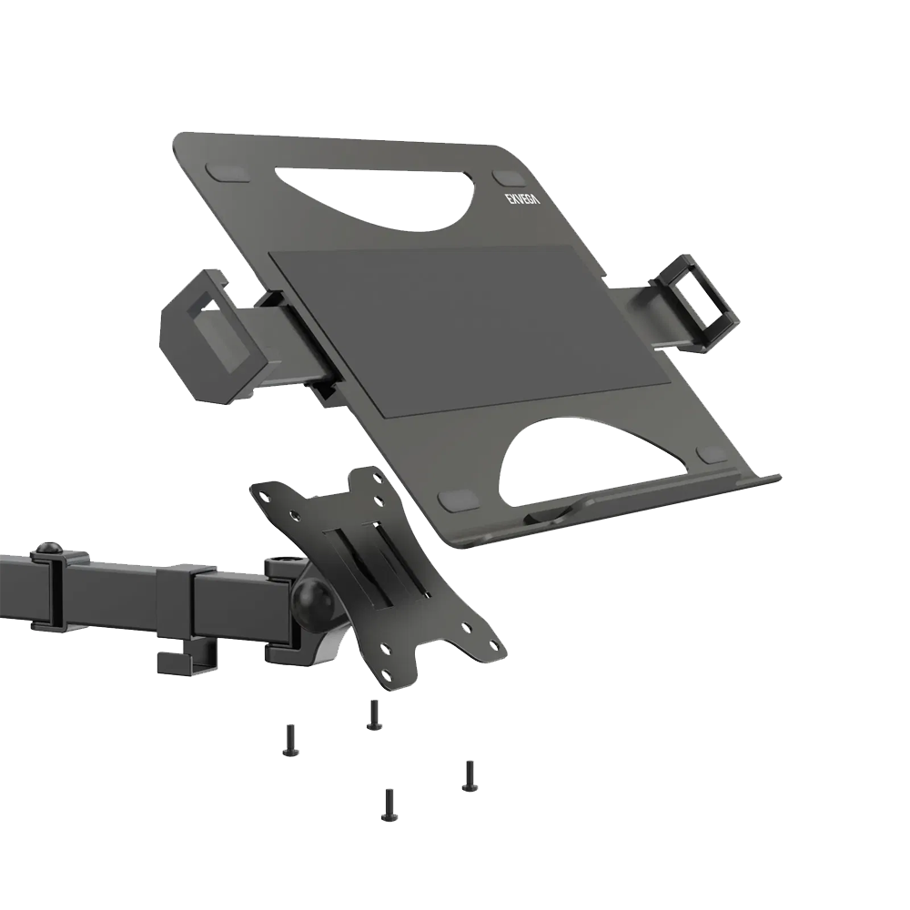 EXVEGA EX789 Ayarlanabilir Siyah Aliminyum Vesa Bağlantılı Monitor Kolu Uyumlu Laptop Standı