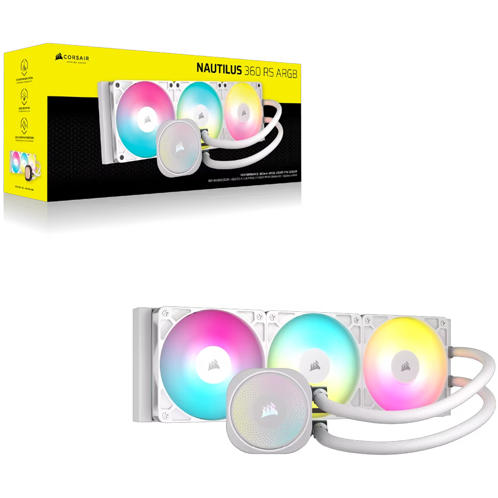 CORSAIR NAUTILUS 360 RS ARGB 360mm Beyaz İşlemci Sıvı Soğutucu