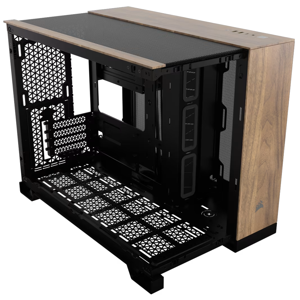 CORSAIR 2500X Tempered Glass Dual Chamber USB 3.1 Type-C Siyah/Ceviz Ağacı mATX Kasa