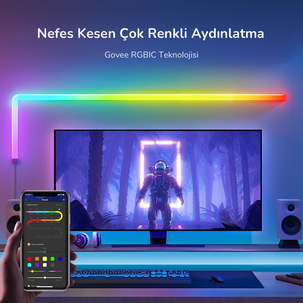 Govee Glide RGBIC 6 Parça LED Duvar Aydınlatması