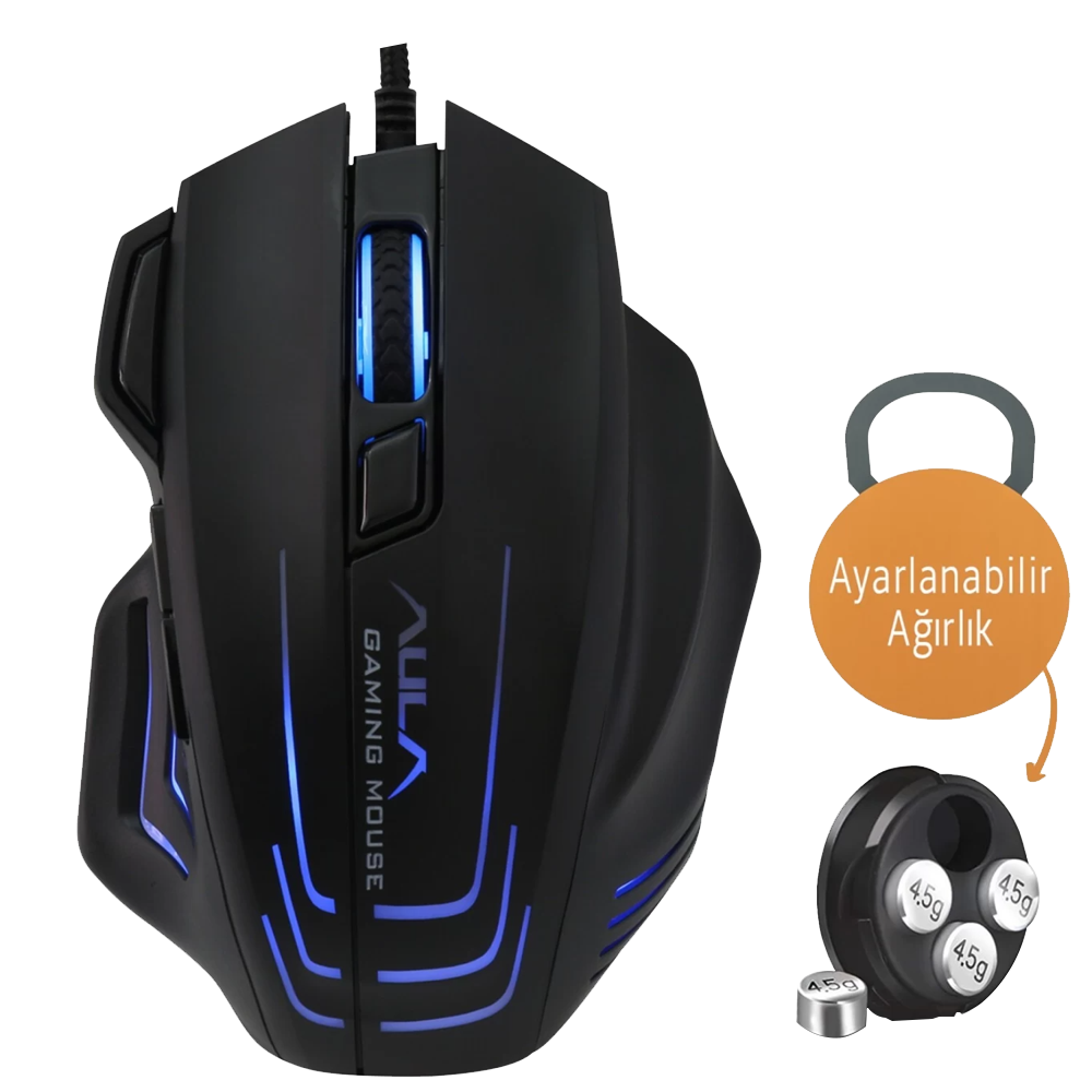 Aula S18 6400 DPI 1000Hz Siyah Kablolu Gaming Mouse