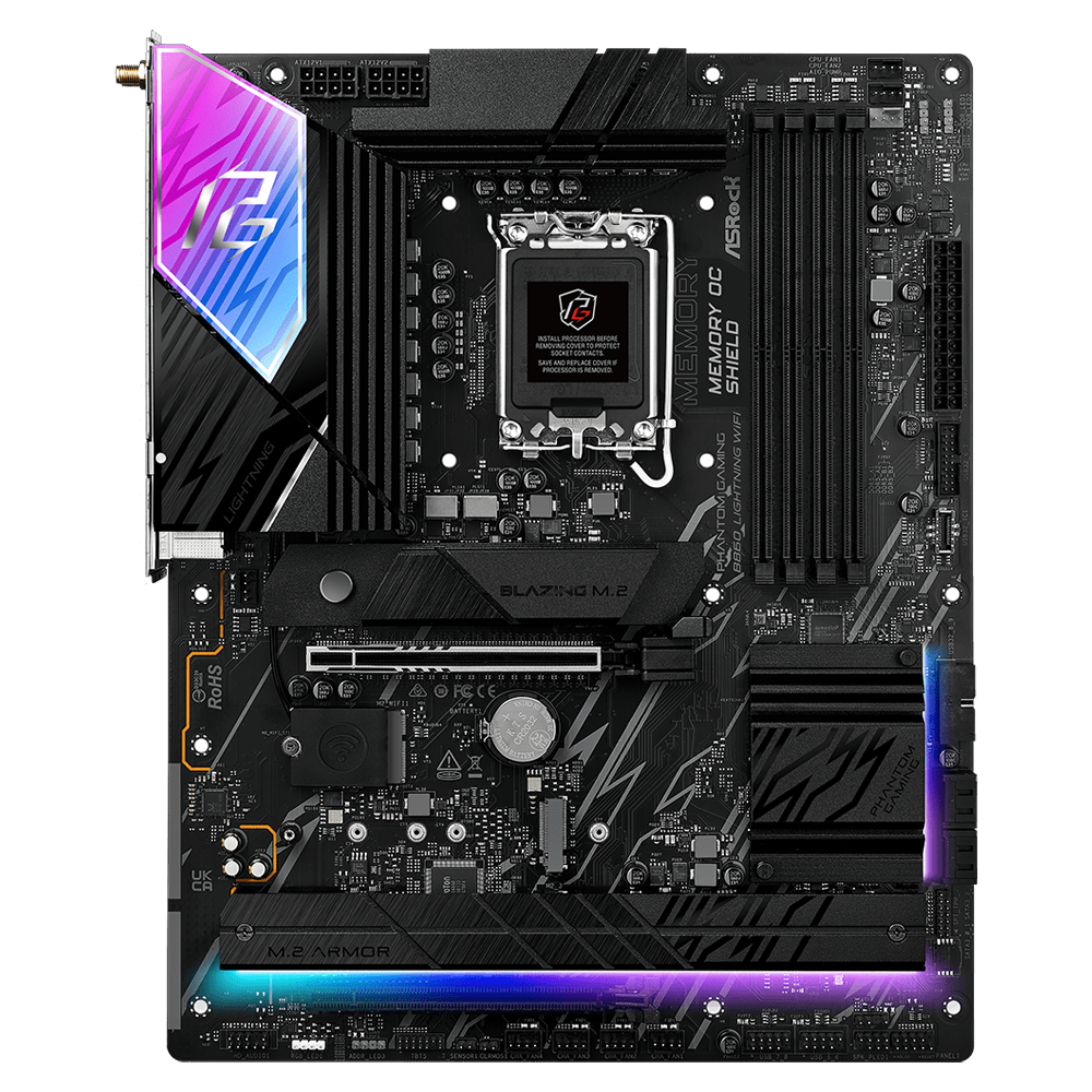 ASROCK B860 Lightning WIFI 8933MHz DDR5 Soket 1851 M.2 USB 3.2 HDMI ATX Anakart