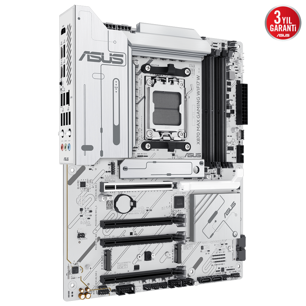 ASUS X870 MAX GAMING WIFI7 W 8000MHz DDR5 Soket AM5 M.2 HDMI DP ATX Anakart