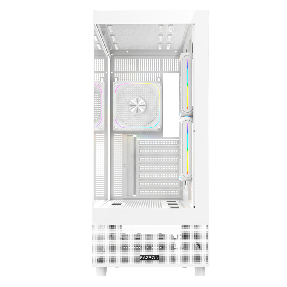 FAZEON F17 750W 80+ Bronze Tempered Glass Mesh 3x ARGB Fanlı USB 3.0 Beyaz ATX Bilgisayar Kasası