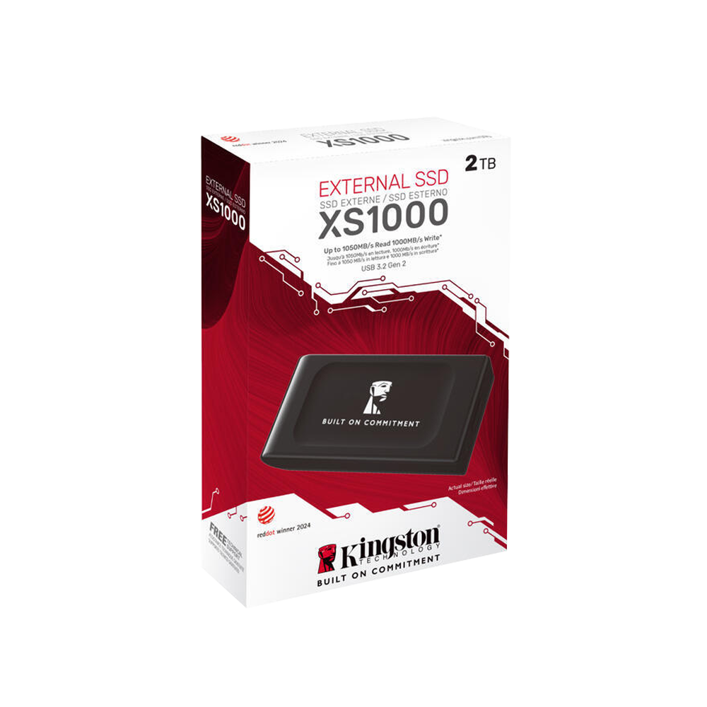 Kingston SXS1000/2000GA 2TB USB 3.2 Type-C SiyahTaşınabilir Harici SSD 1050MB Okuma/1000MB Yazma