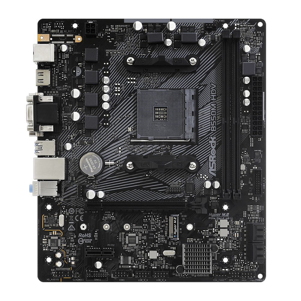 ASROCK B550M-HDV 4600MHz OC DDR4 Soket AM4 M.2 HDMI DVI mATX Anakart