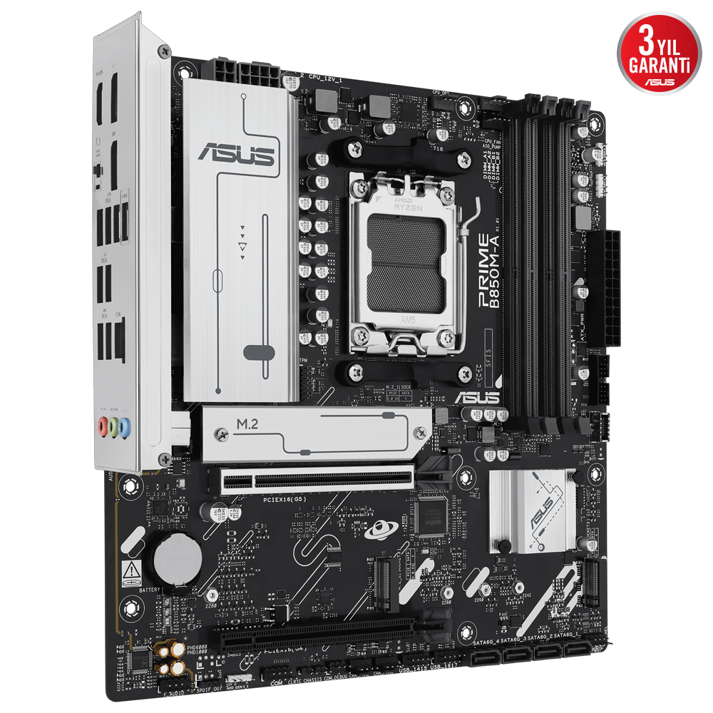 ASUS PRIME B850M-A-CSM 8000MHz DDR5 Soket AM5 M.2 HDMI DP mATX Anakart
