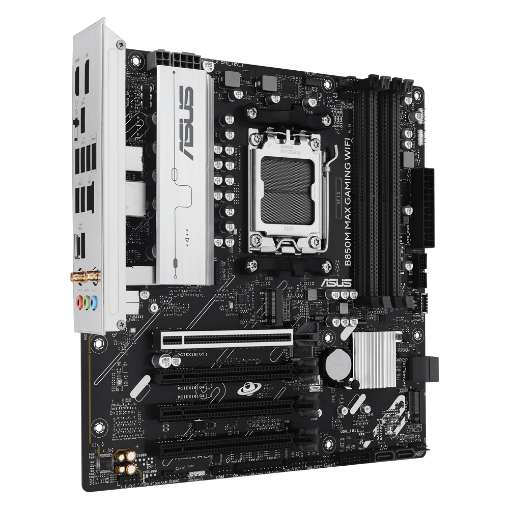 ASUS B850M MAX GAMING WIFI 8000MHz DDR5 Soket AM5 M.2 HDMI DP mATX Anakart