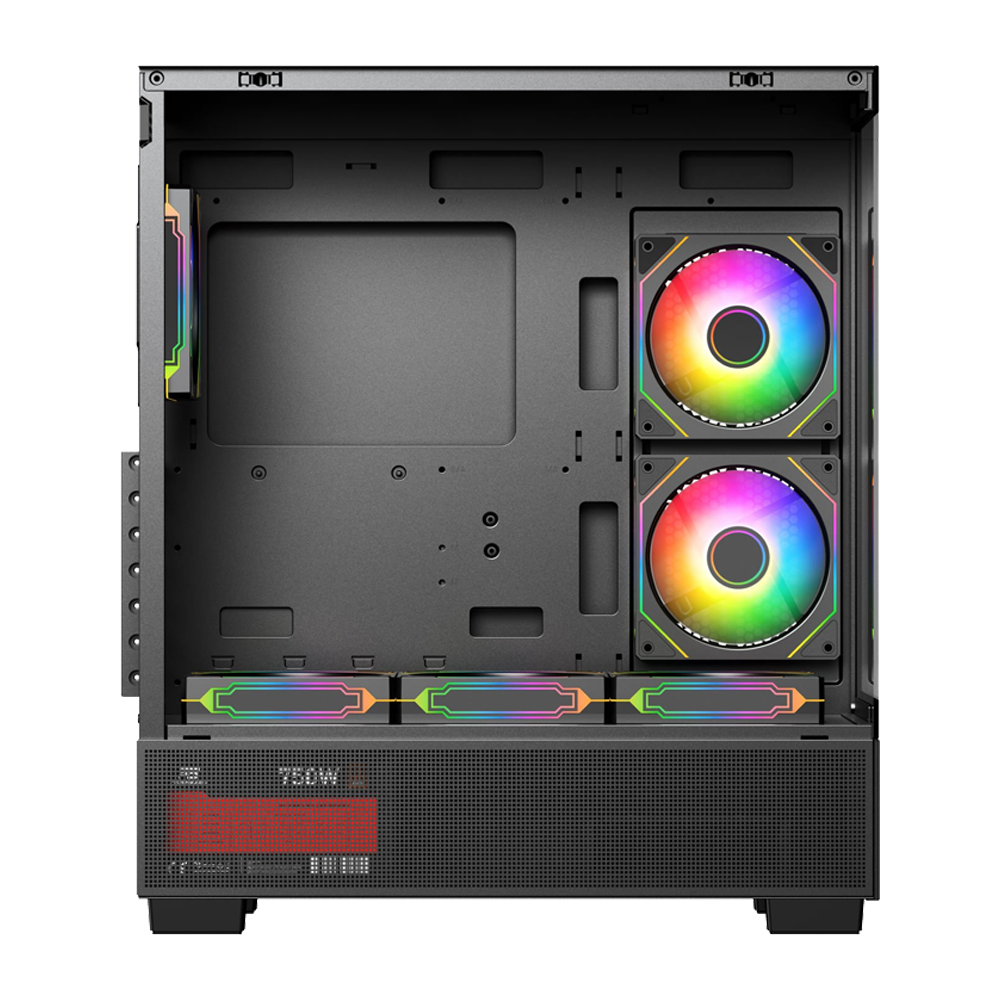 PowerBoost PB-PBE6075W 750W 80+ Bronze 6*12cm ARGB Fanlı USB 3.0 ATX Mid Tower Siyah Gaming Kasa