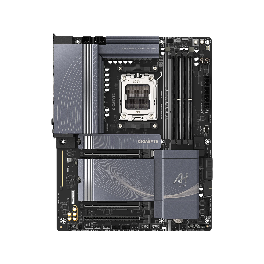 GIGABYTE B850 AI TOP GAMING WIFI6 8600MHz OC DDR5 Soket AM5 M.2 HDMI DP ATX Anakart