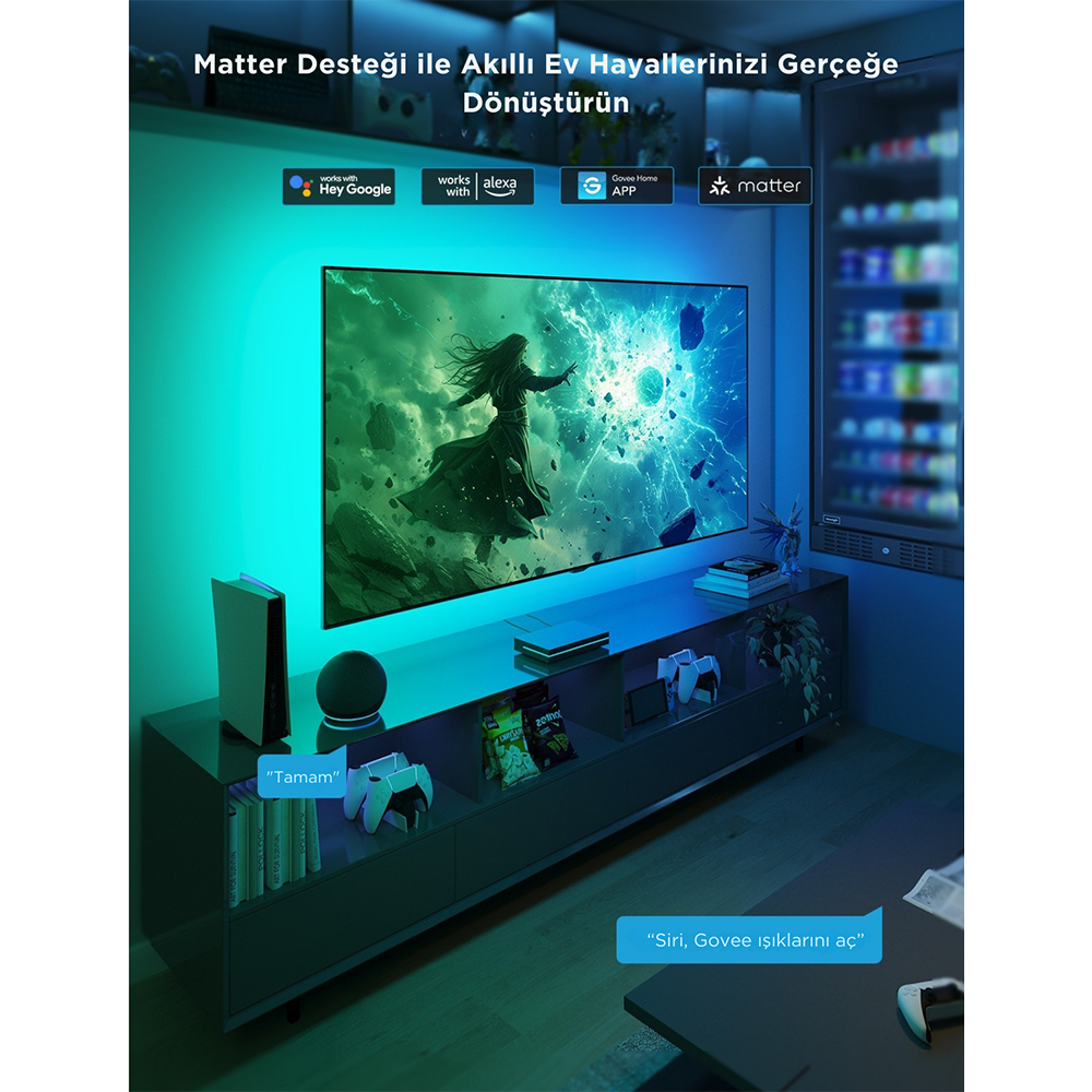 GOVEE AI 8K 55-65 inç TV Arkası LED Ambiyans Aydınlatma