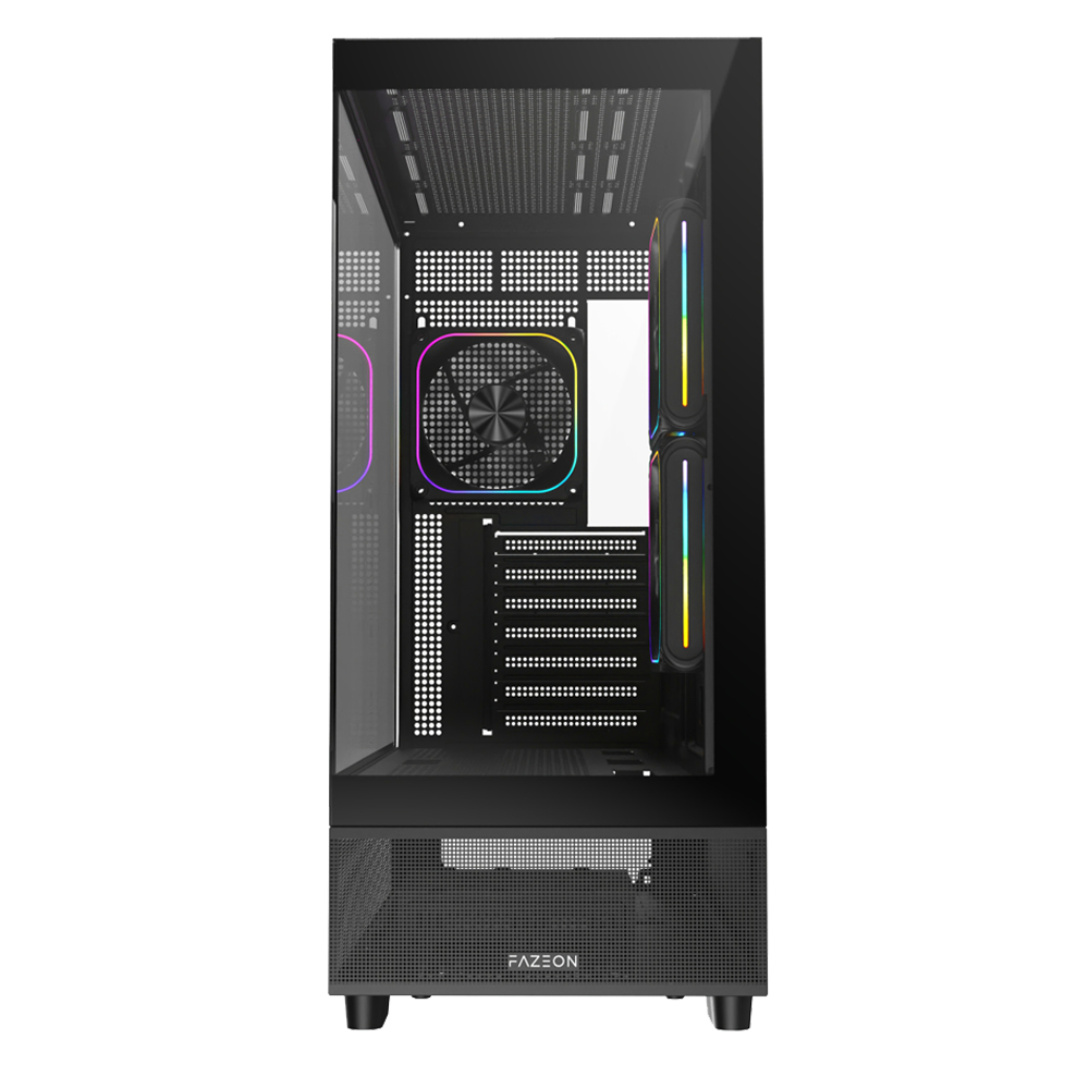 FAZEON F17 750W 80+ Bronze Tempered Glass Mesh 3x ARGB Fanlı USB 3.0 Siyah ATX Bilgisayar Kasası