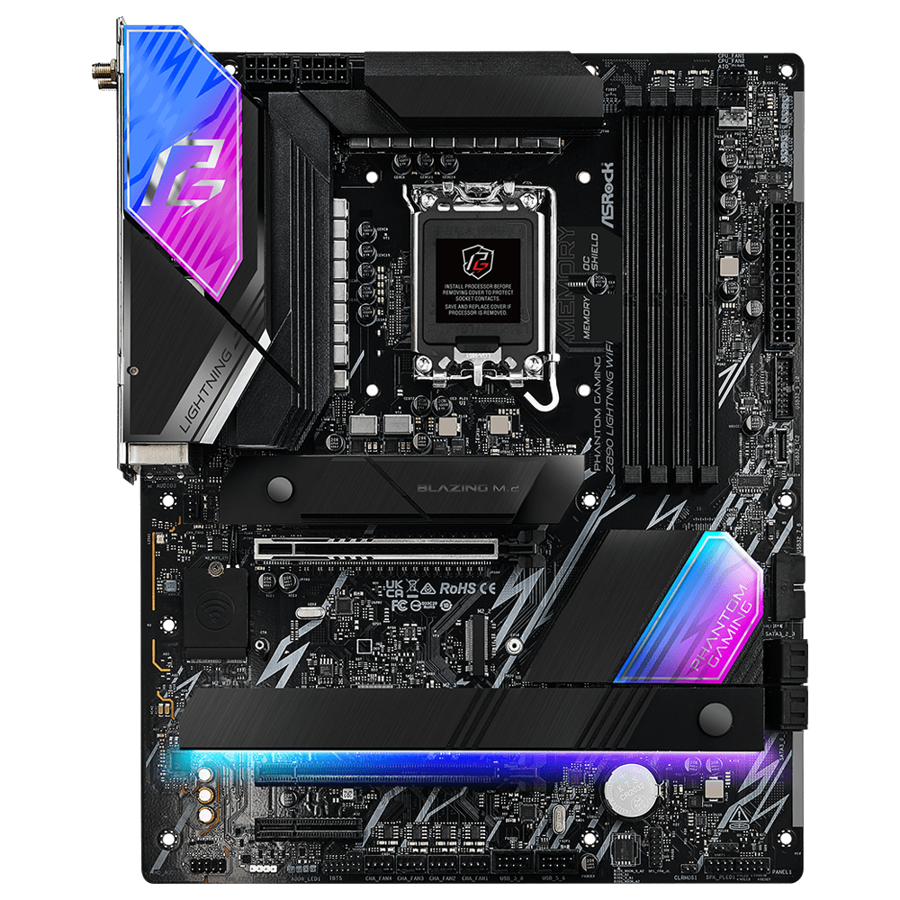 ASROCK Z890 LIGHTNING WIFI 9466MHz OC DDR5 Soket 1851 WIFI7 M.2 HDMI Thunderbolt 4 ATX Anakart