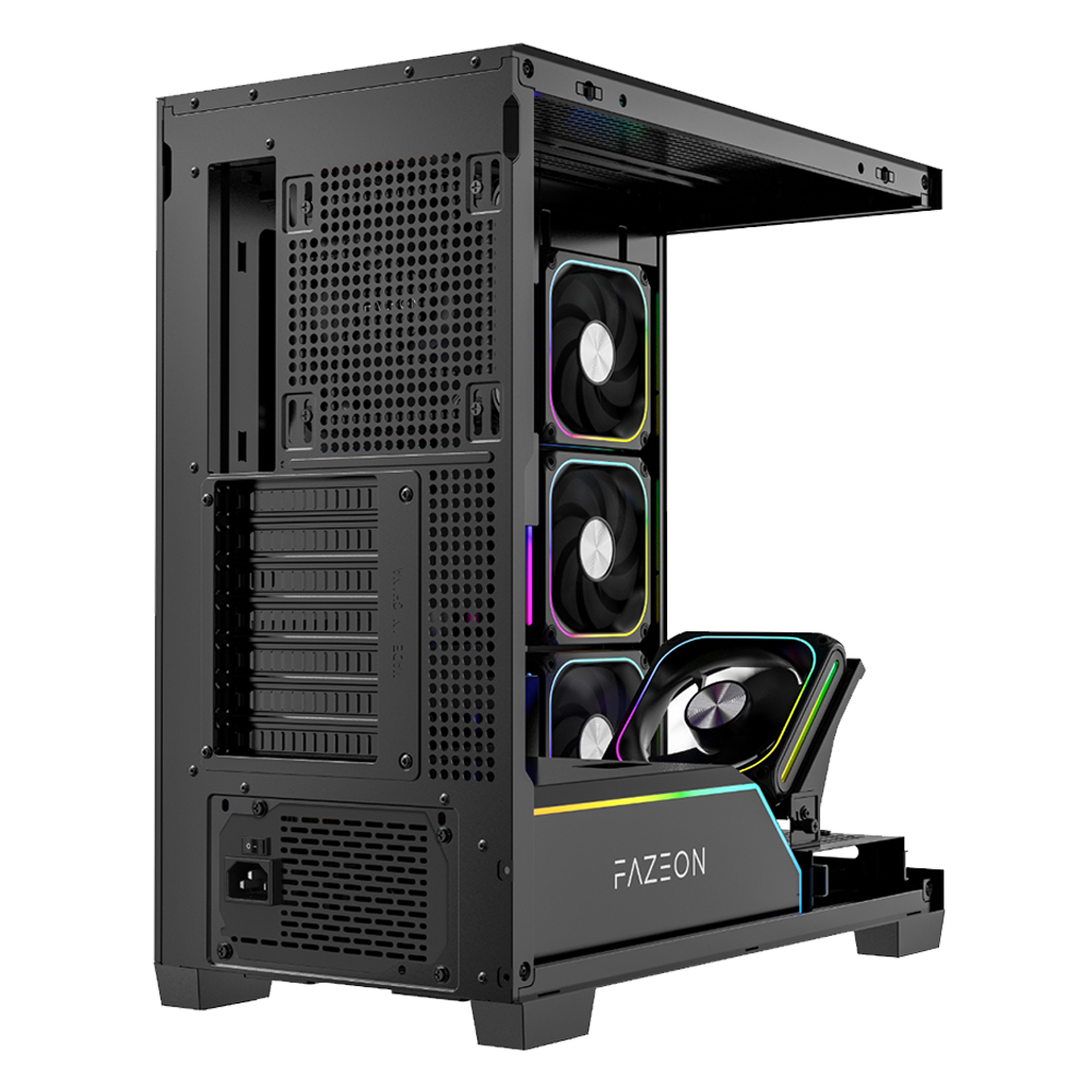 FAZEON F14 850W 80+ Bronze Tempered Glass Mesh 5x ARGB Fanlı Type-C Siyah ATX Bilgisayar Kasası