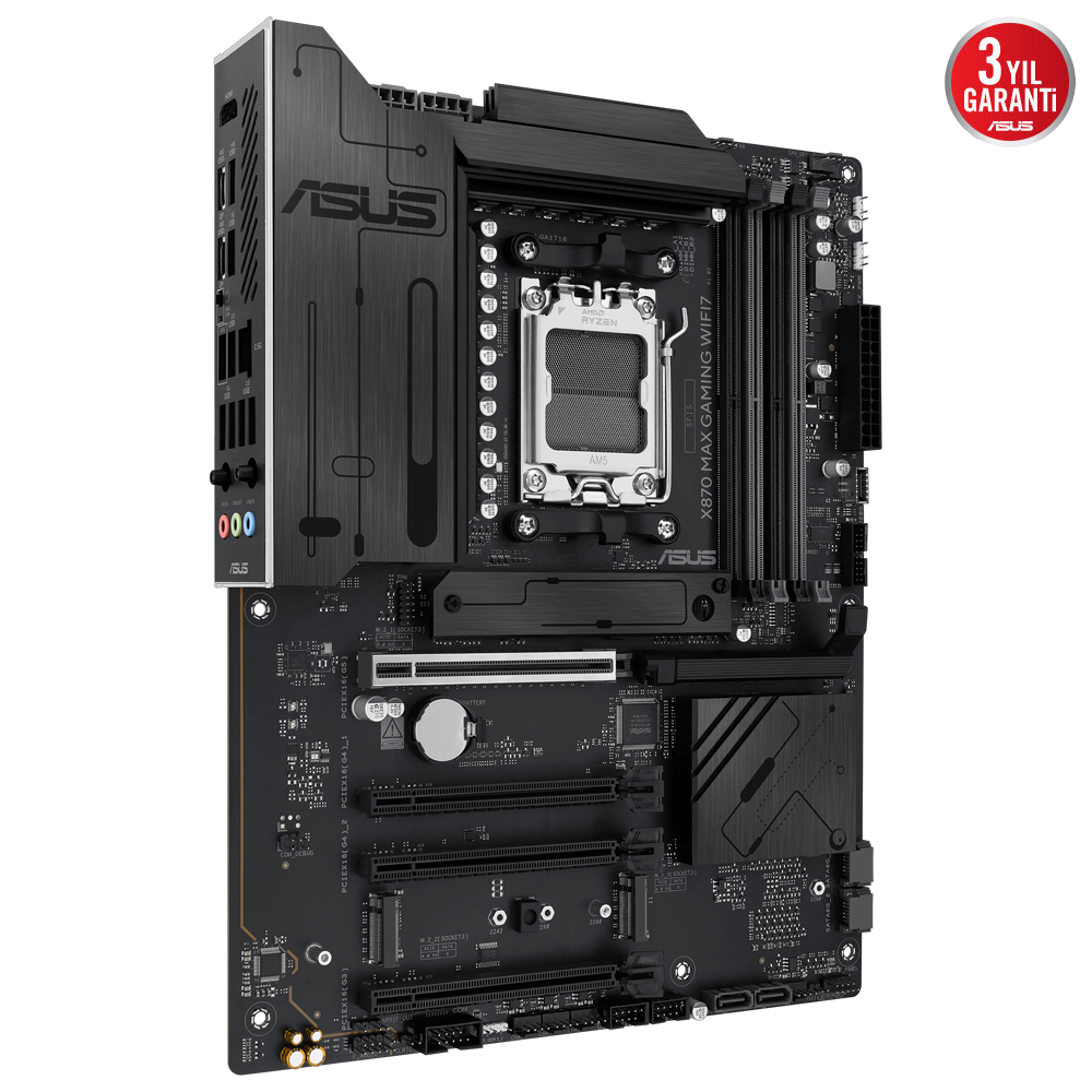ASUS X870 MAX GAMING WIFI7 8000MHz DDR5 Soket AM5 M.2 HDMI DP ATX Anakart