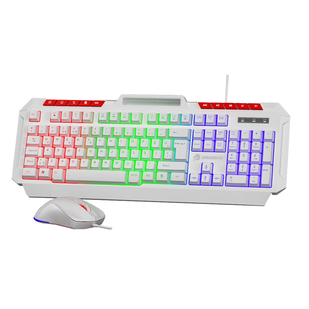 GameBooster KM-11W Knight Beyaz Klavye Mouse Set