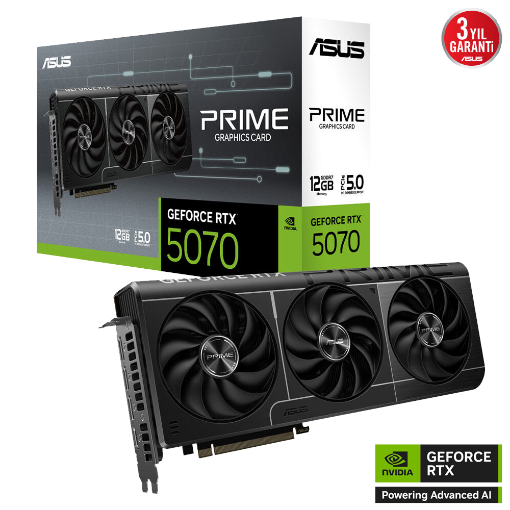 ASUS TUF Gaming GeForce RTX 5070 12GB GDDR7 DLSS 4 192 Bit Ekran Kartı